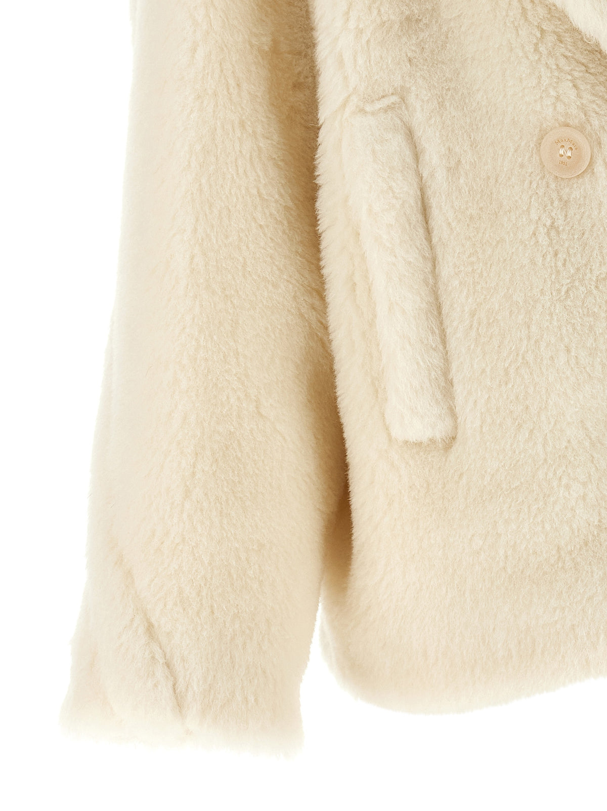 Max Mara Alcuno White Alpaca Biker Short Coat