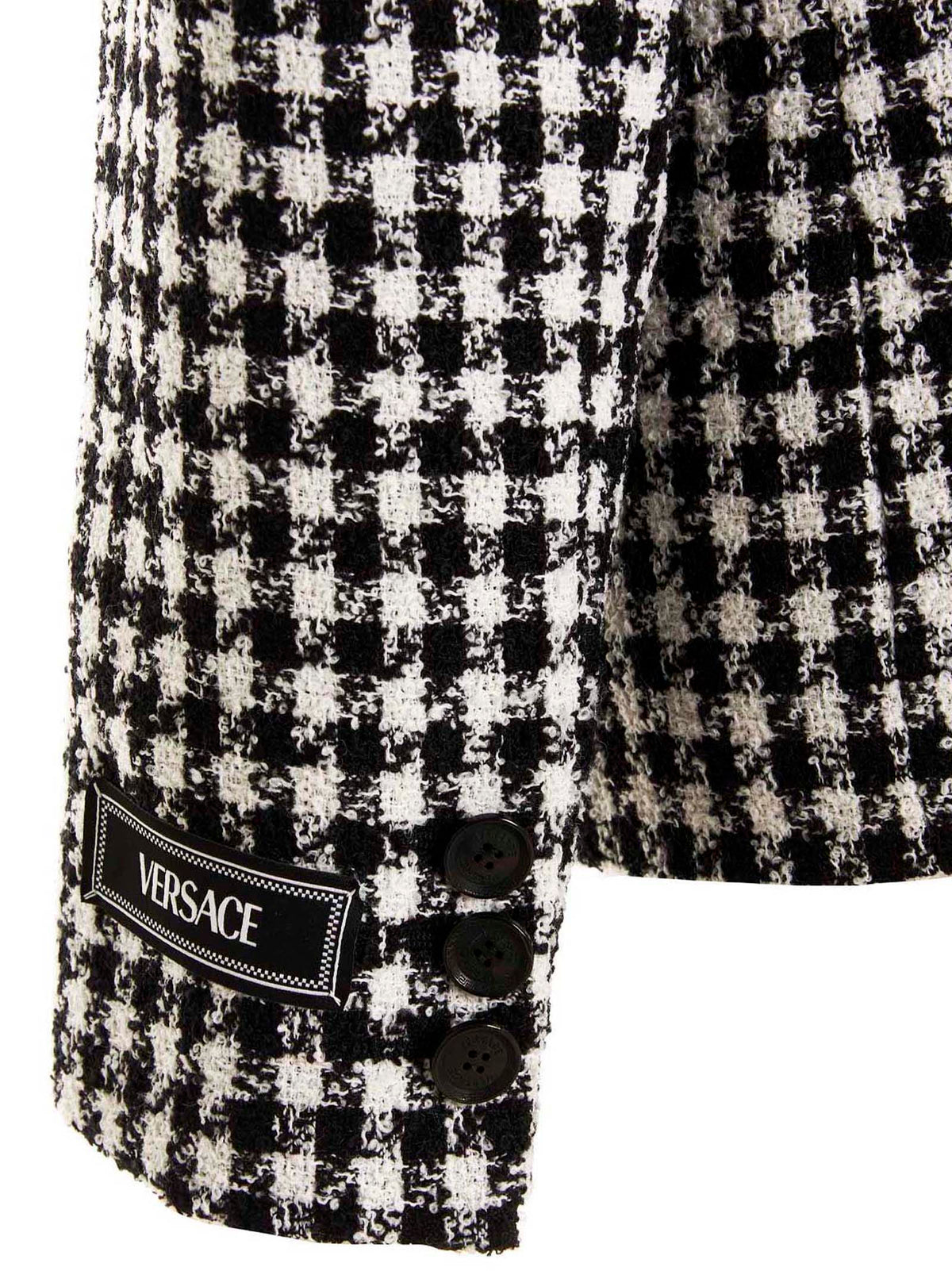 Versace Bicolor Virgin Wool Tweed Blazer