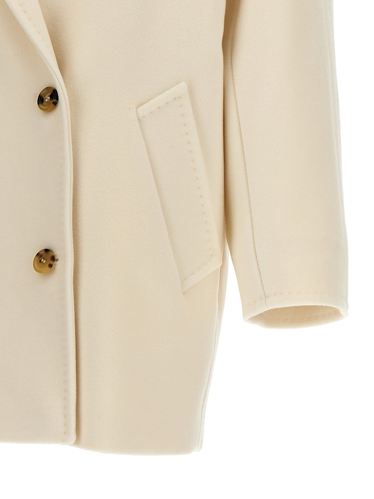 Max Mara 101801 Icon White Virgin Wool-Cashmere Coat