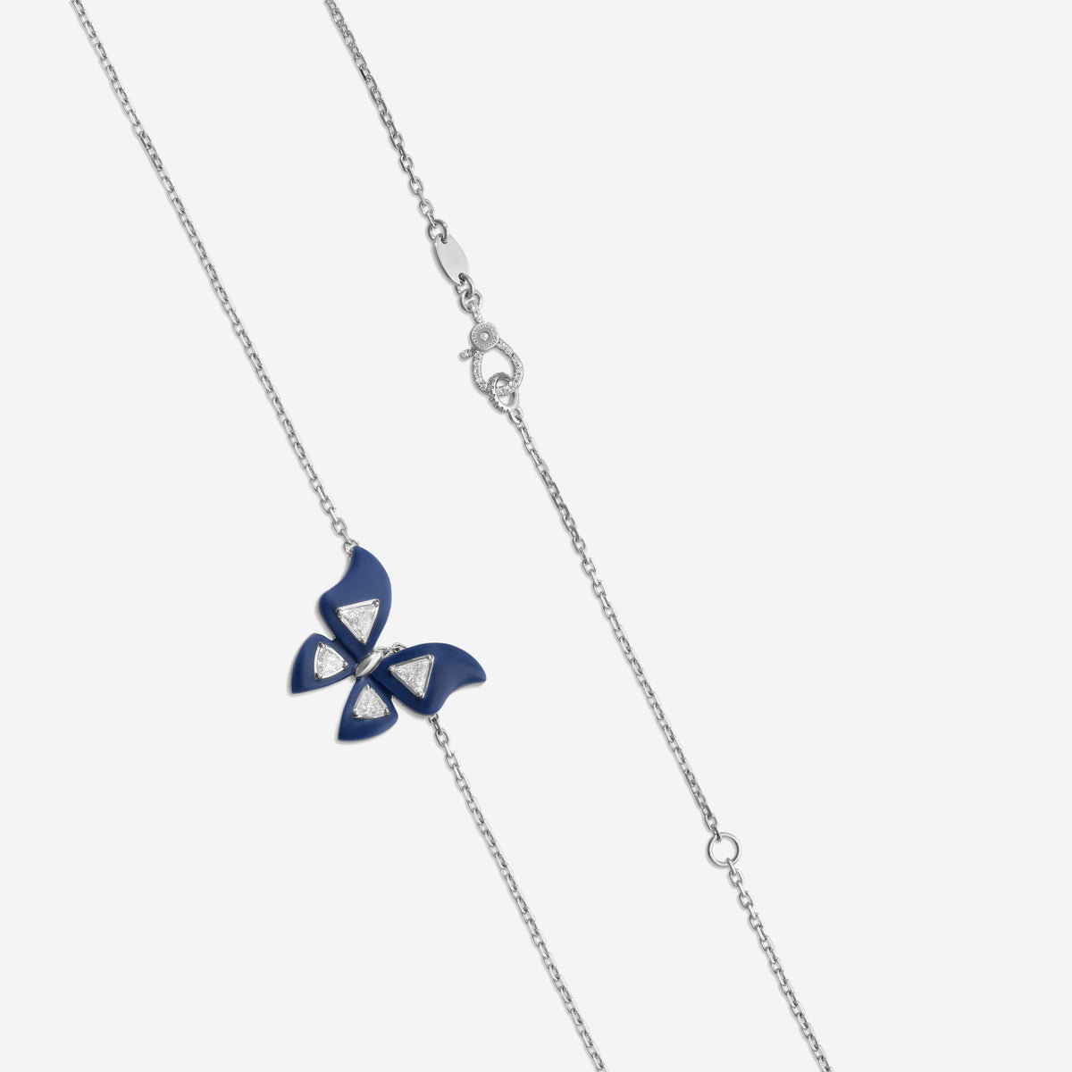 LUGANO - 18K White Gold Kite Diamond Necklace (Gross: 6.7gr.; DIA: 0.37ct. twd.) - 1339642