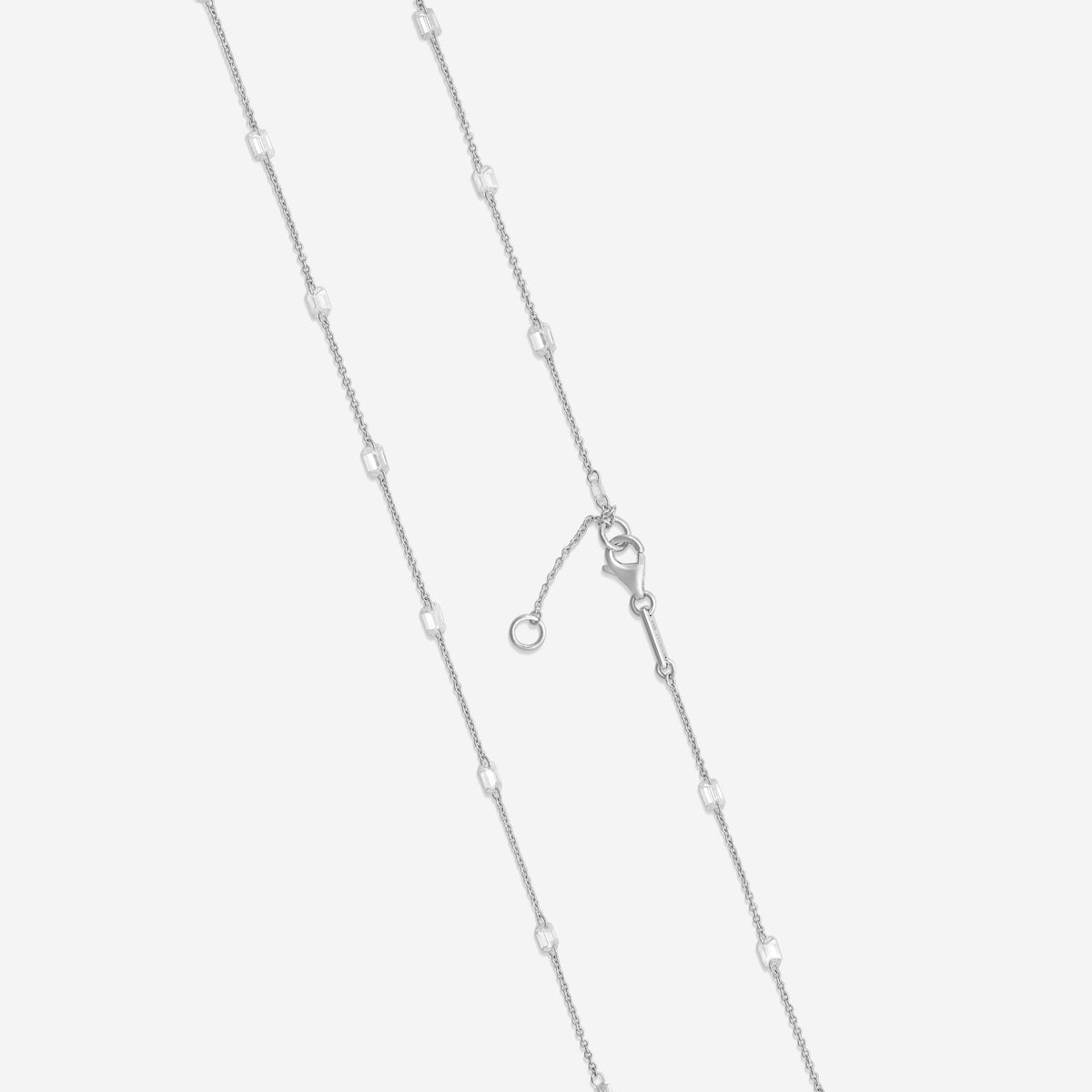 Lugano - 18KW Necklace With Baguetts (Gross Weight: 2.44 gr, DIA: 2.20ct twd FG/VS) - 1149460