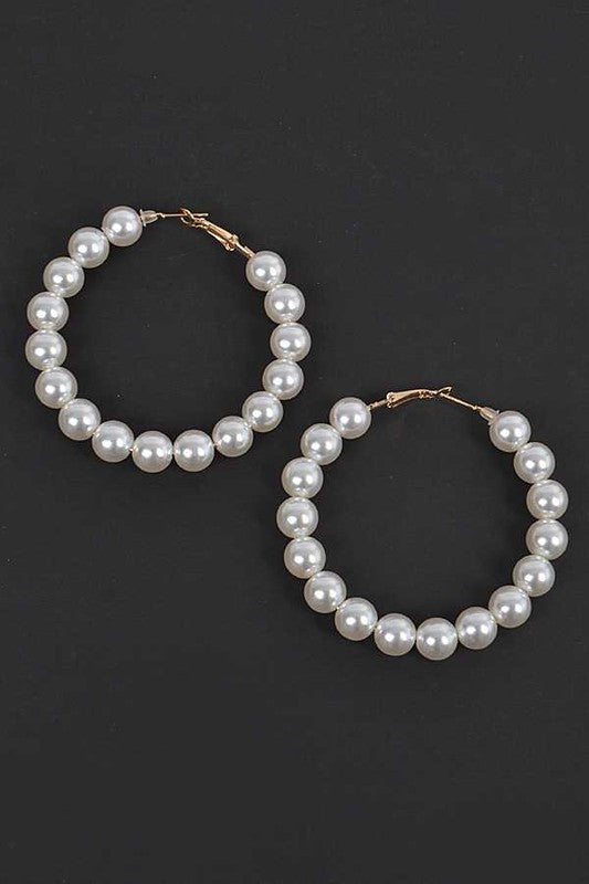 Pearl Hoop Earrings - Undeniably LUXE