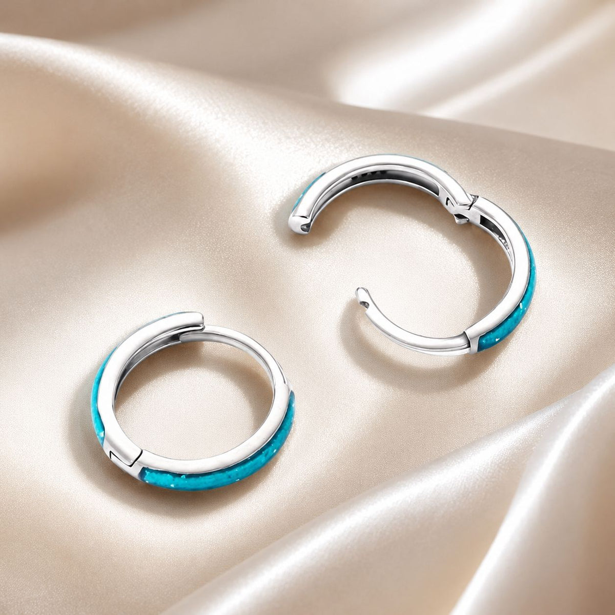 Sterling Silver Enamel Oxidized Earrings