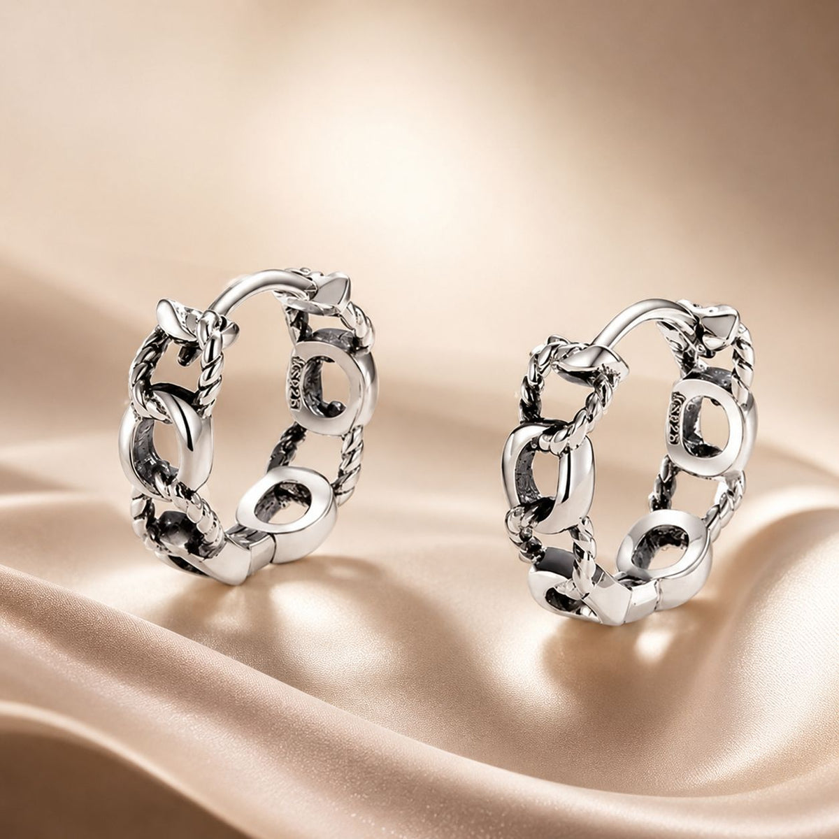 Sterling Silver Oxidized Stud Earrings