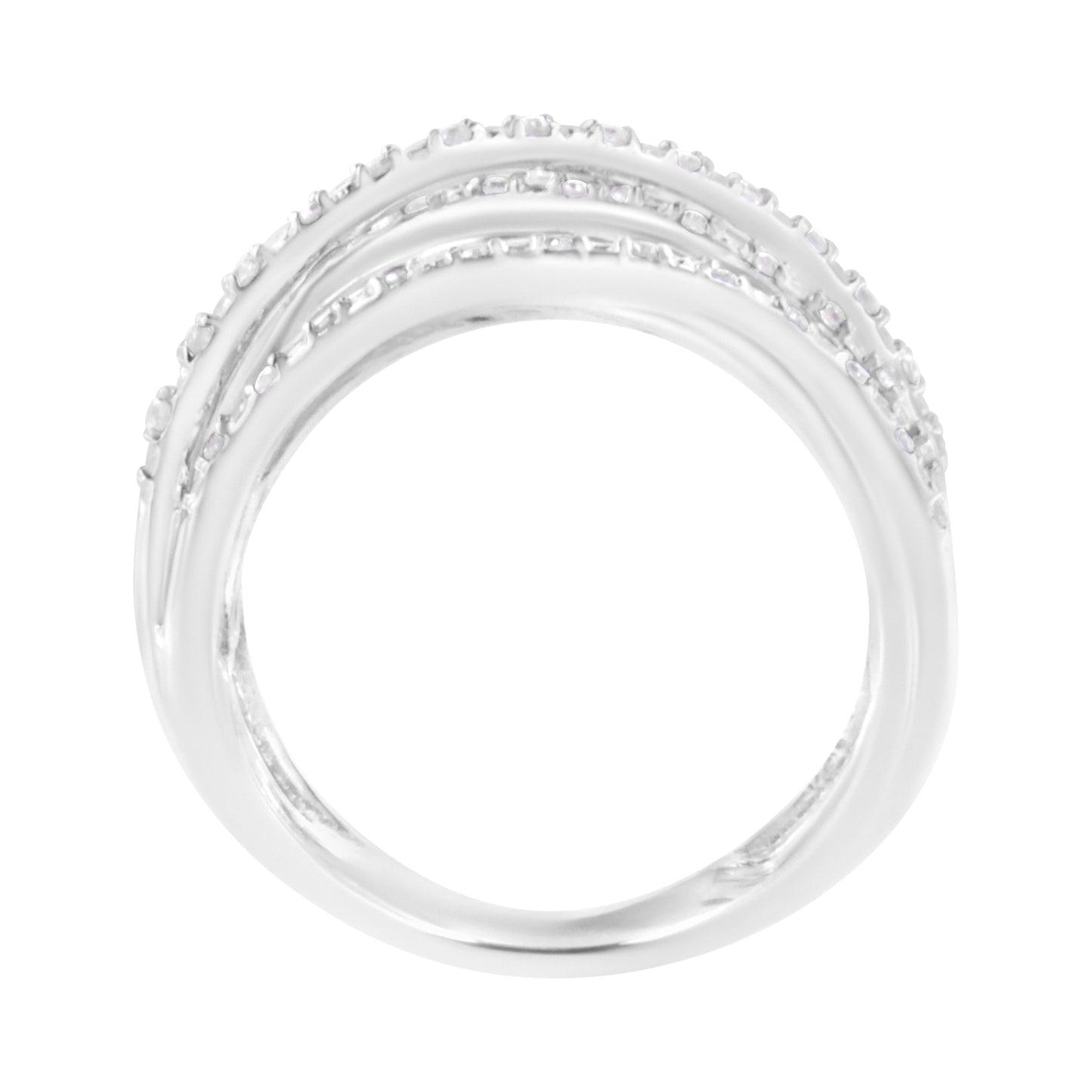 Sterling Silver Diamond Bypass Ring
