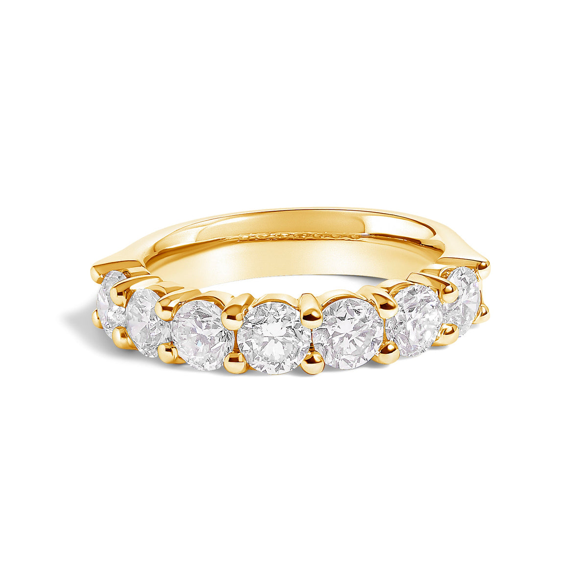 14K White Gold Diamond 7 Stone Band Ring