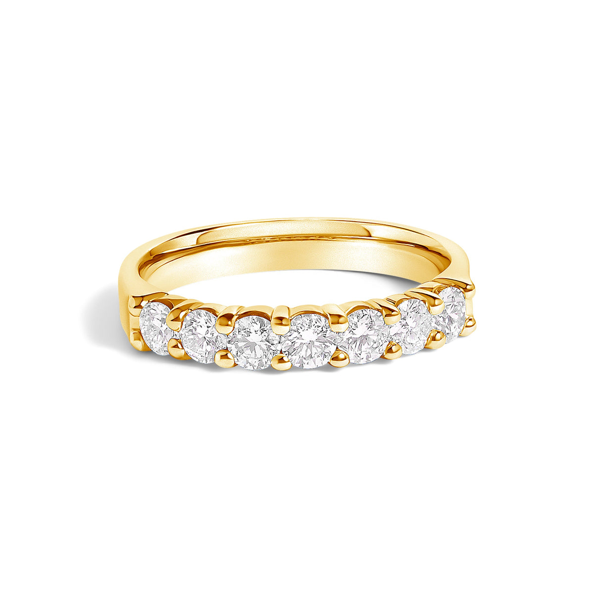 14K White Gold Diamond 7-Stone Band Ring