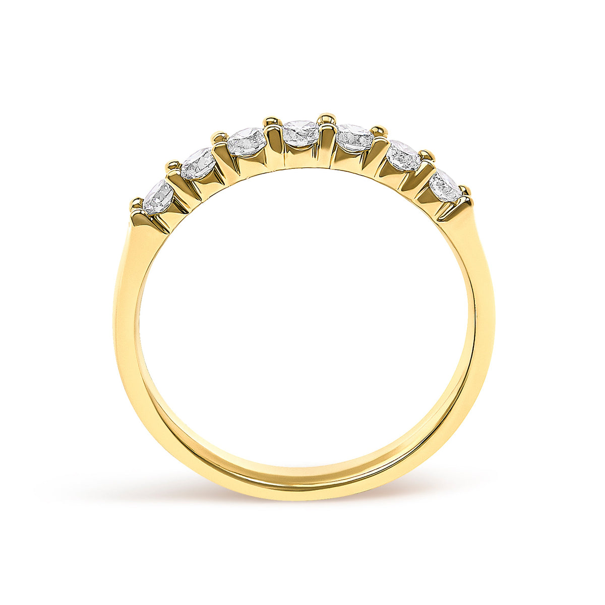 14K Yellow Gold Diamond 7-Stone Band Ring