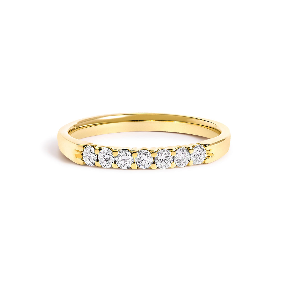 14K White Gold Diamond 7-Stone Band Ring