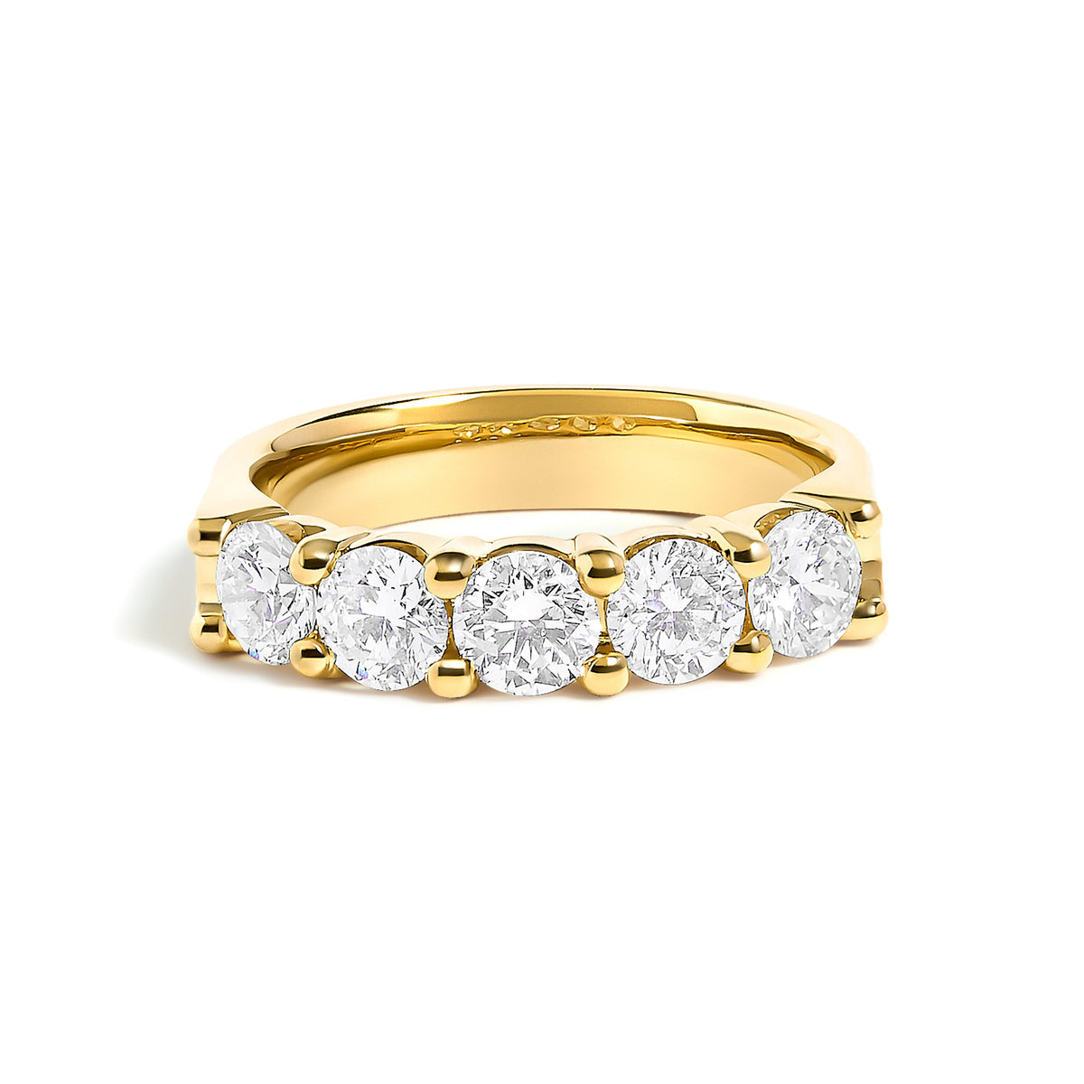 14K White Gold Diamond 5-Stone Band Ring