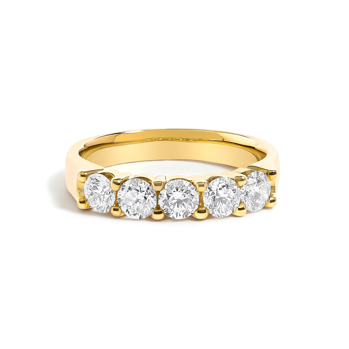 14K White Gold Diamond 5-Stone Band Ring