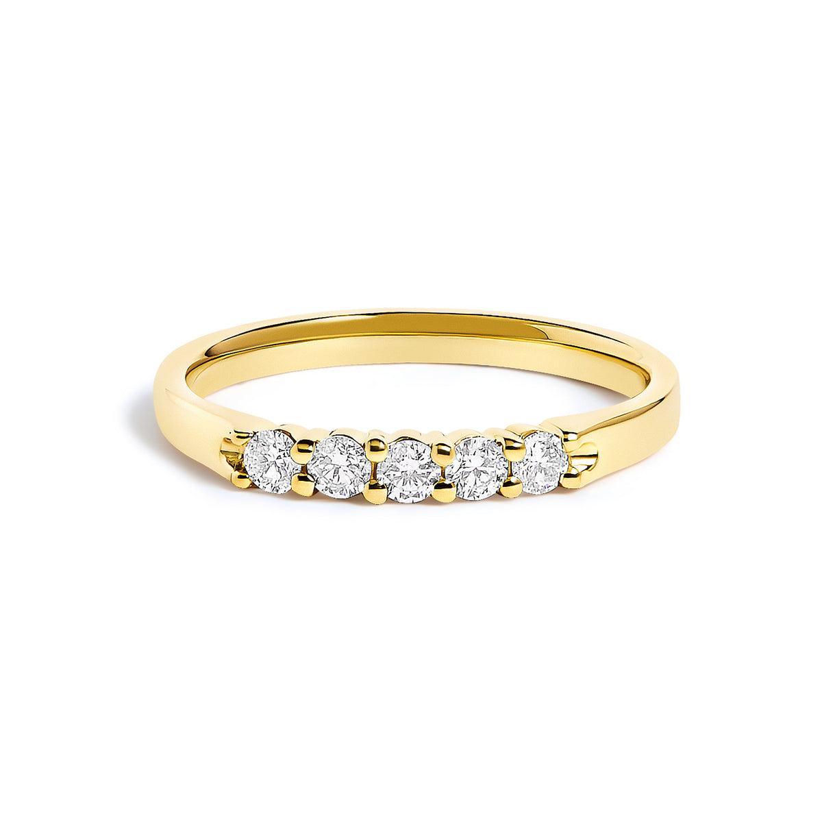 14K White Gold Diamond 5-Stone Band Ring