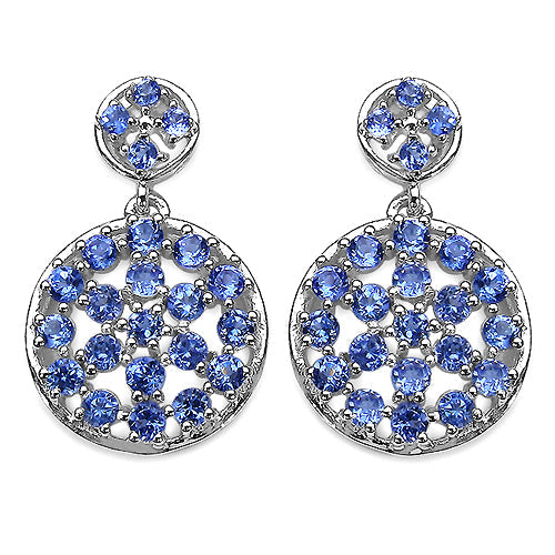 Sterling Silver Tanzanite Dangle Earrings