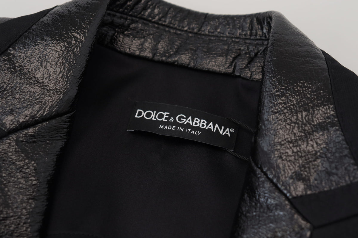 Dolce & Gabbana Black Cropped Cotton-Blend Blazer