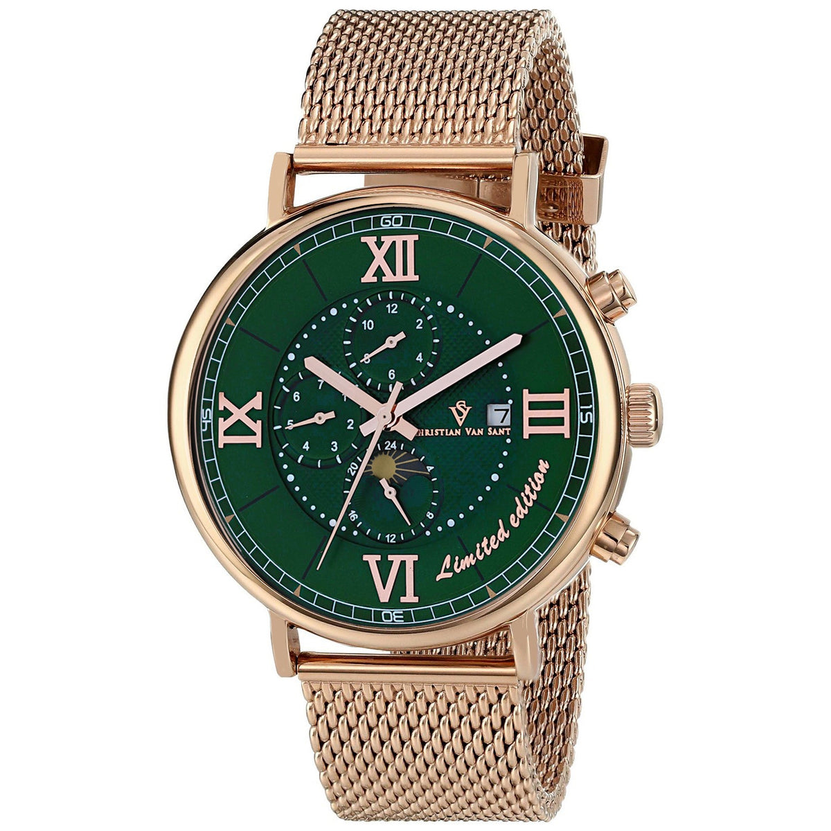 Rose Gold Stainless Steel Mesh Automatic Watch