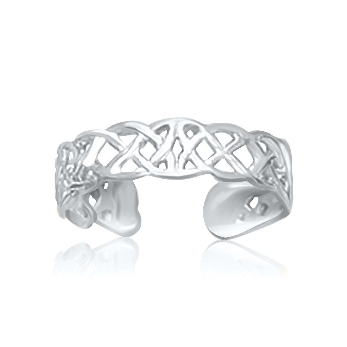 14K White Gold Celtic Knot Toe Ring
