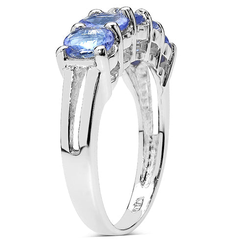Sterling Silver Tanzanite Five-Stone Ring