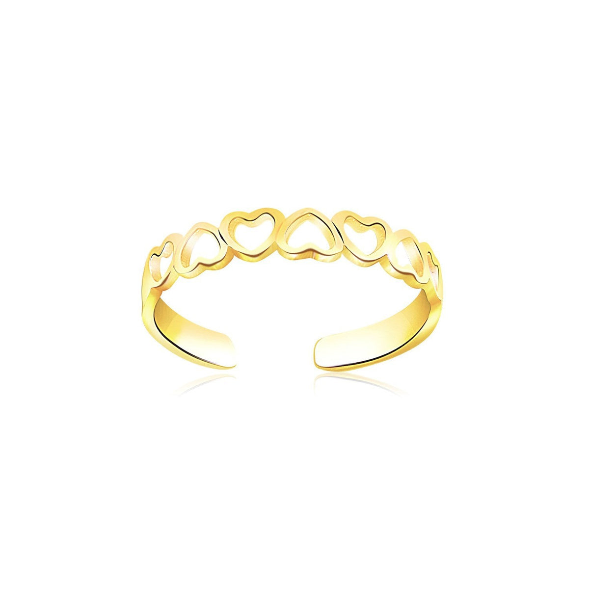 14K Yellow Gold Heart Toe Ring