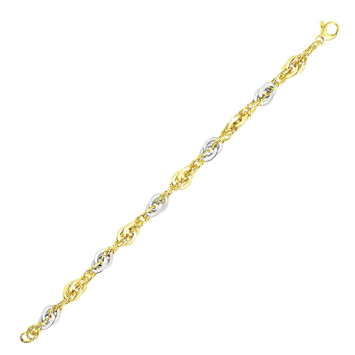 Two-Tone Gold Interlaced Link Bracelet