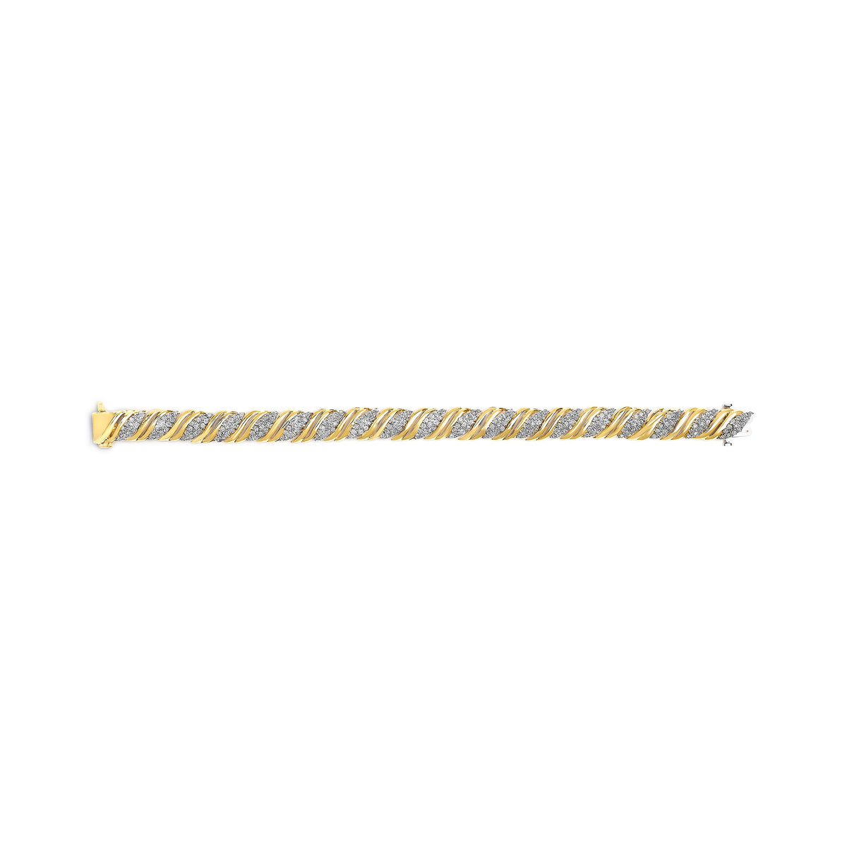 10K Yellow Gold Diamond S-Link Twist Link Bracelet