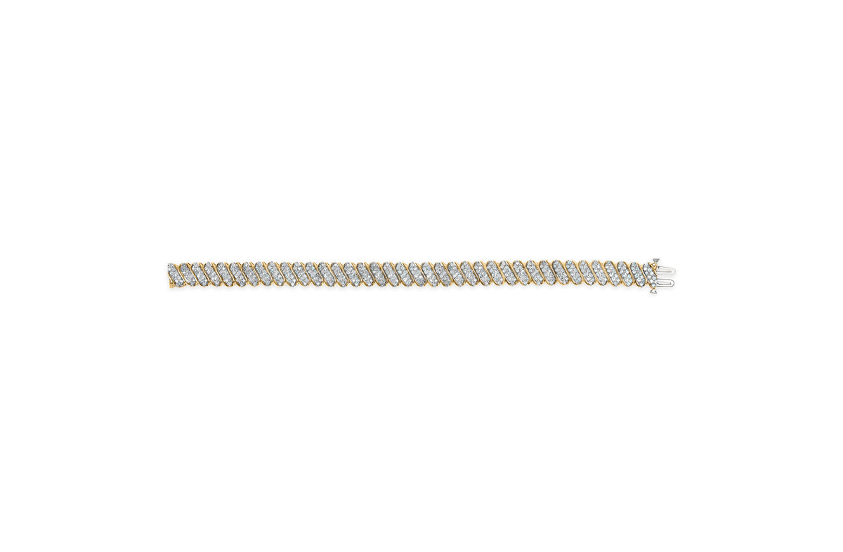 10K Yellow Gold Diamond S-Link Bracelet