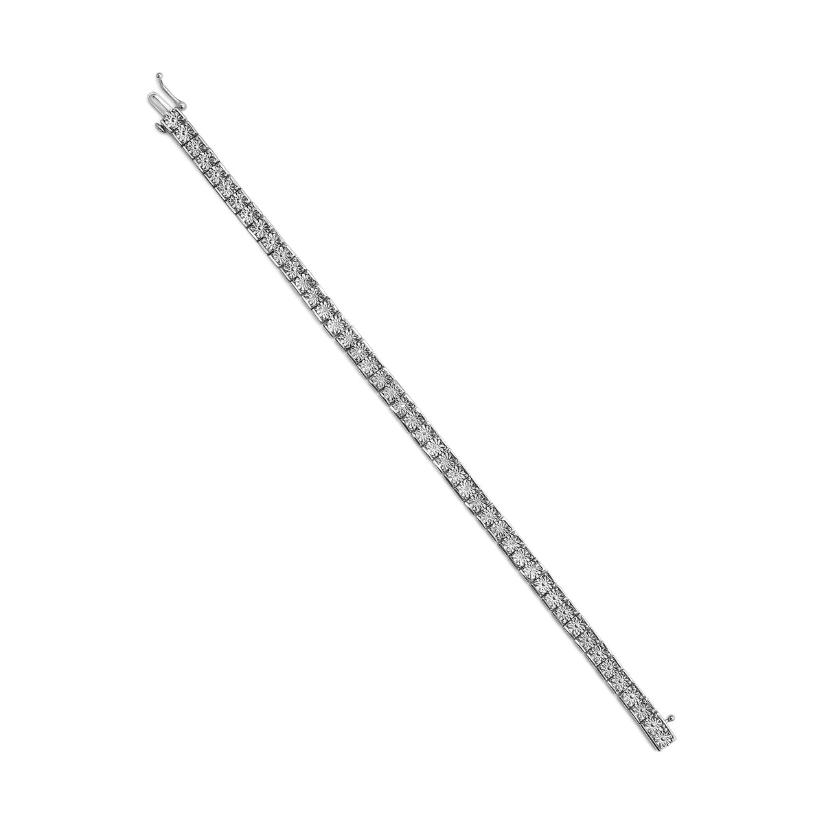 Sterling Silver Diamond Link Bracelet
