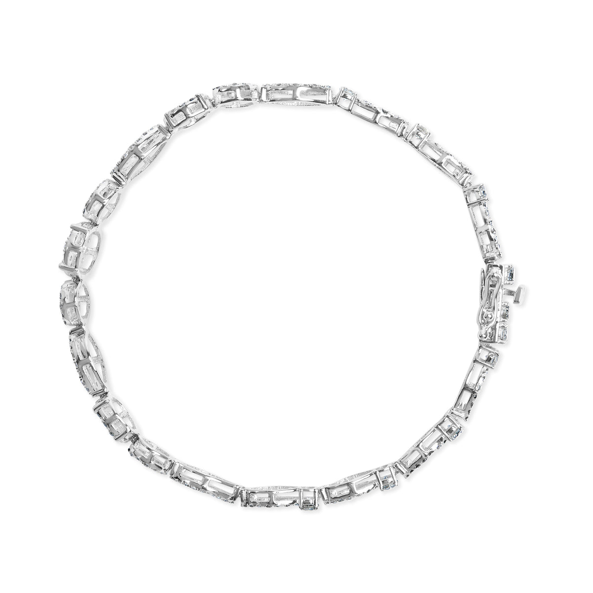 10K White Gold Diamond Link Bracelet