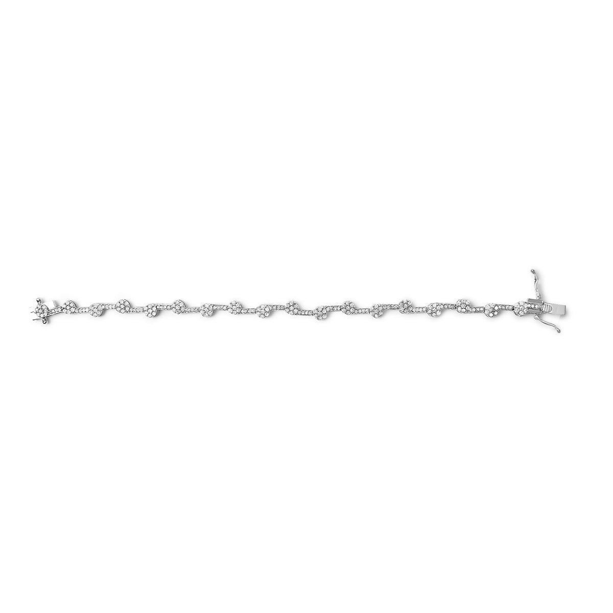 Diamond Cluster Link Bracelet