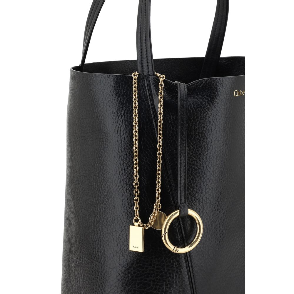 Chloé Spin Black Calf Leather Shoulder Bag