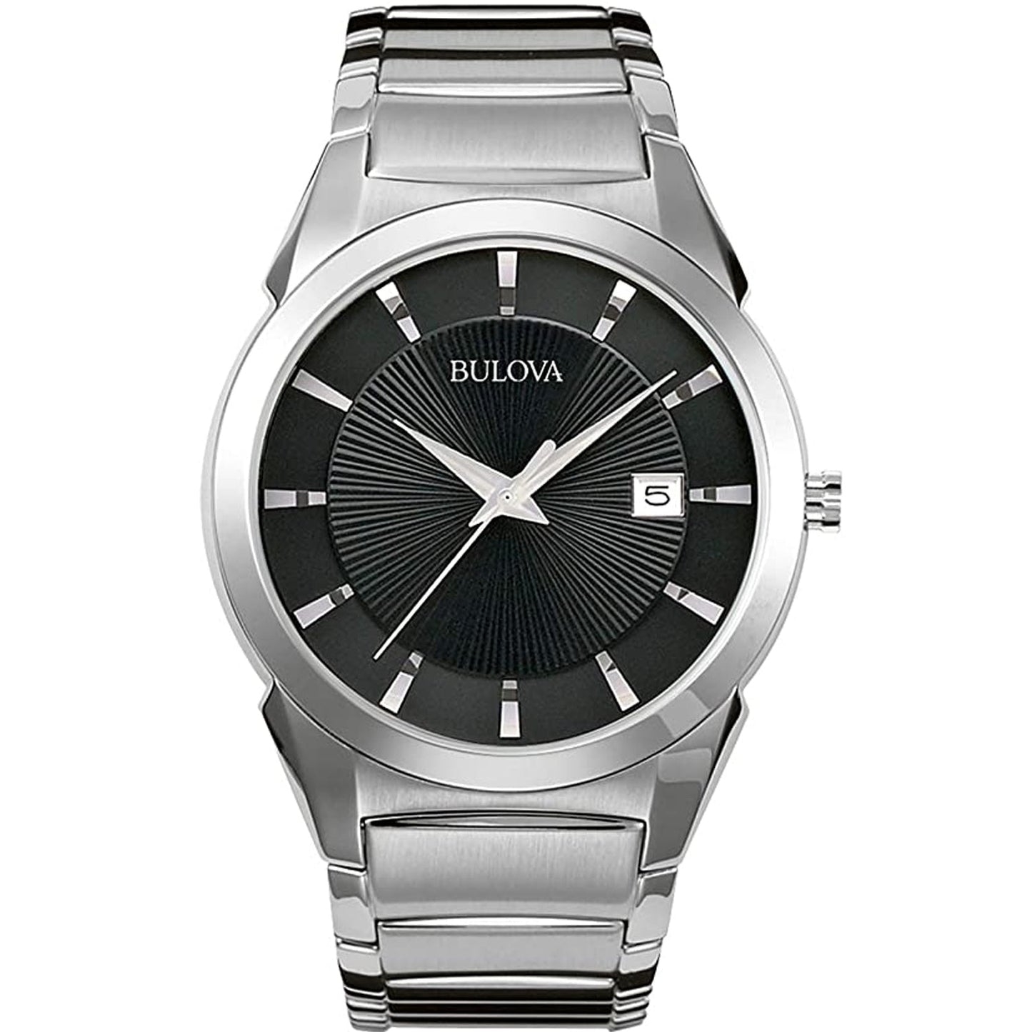 Bulova Classic Black Dial Stainless Steel Bracelet Watch