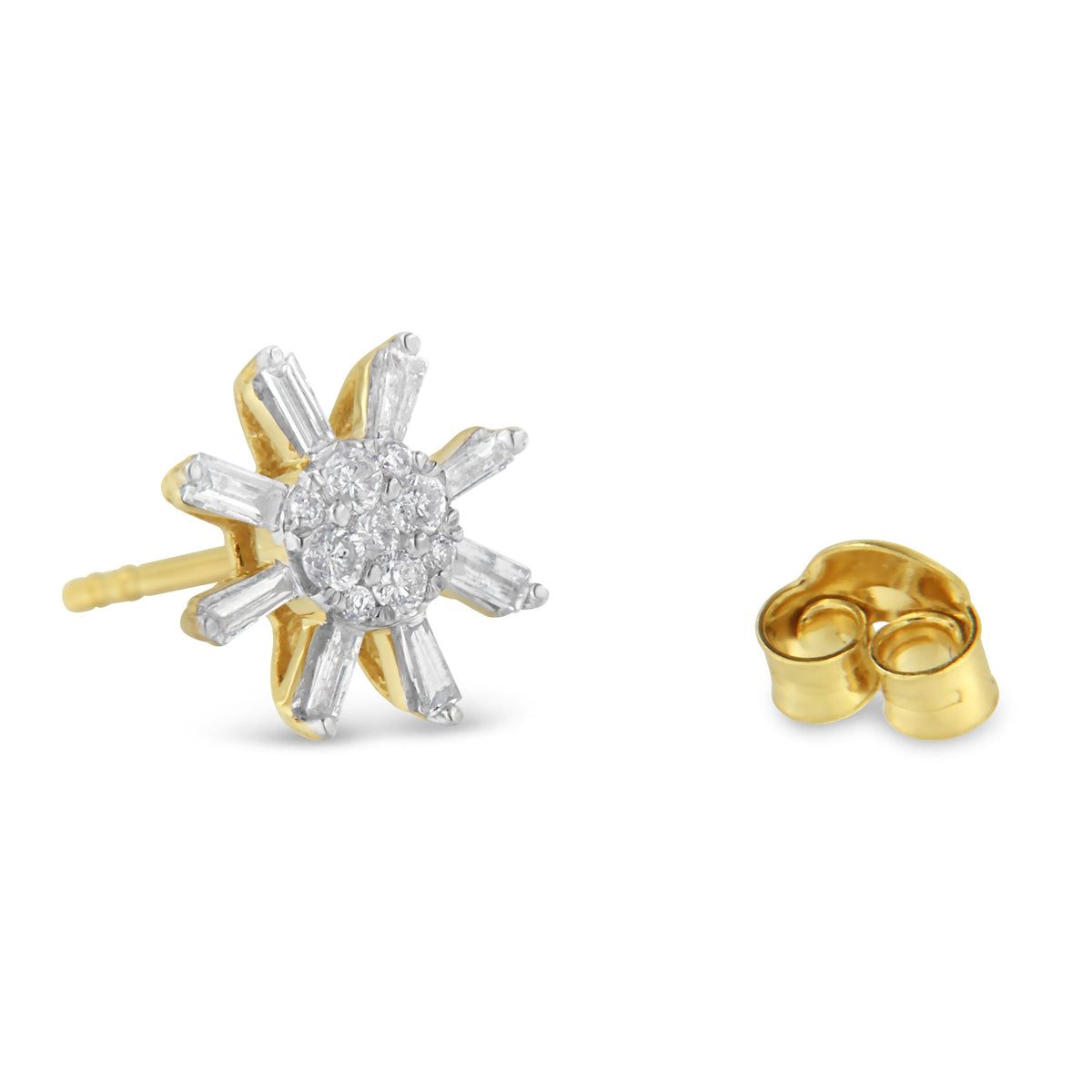 UndeniablyLuxe Fine Jewelry Yellow Gold Diamond Stud Earrings