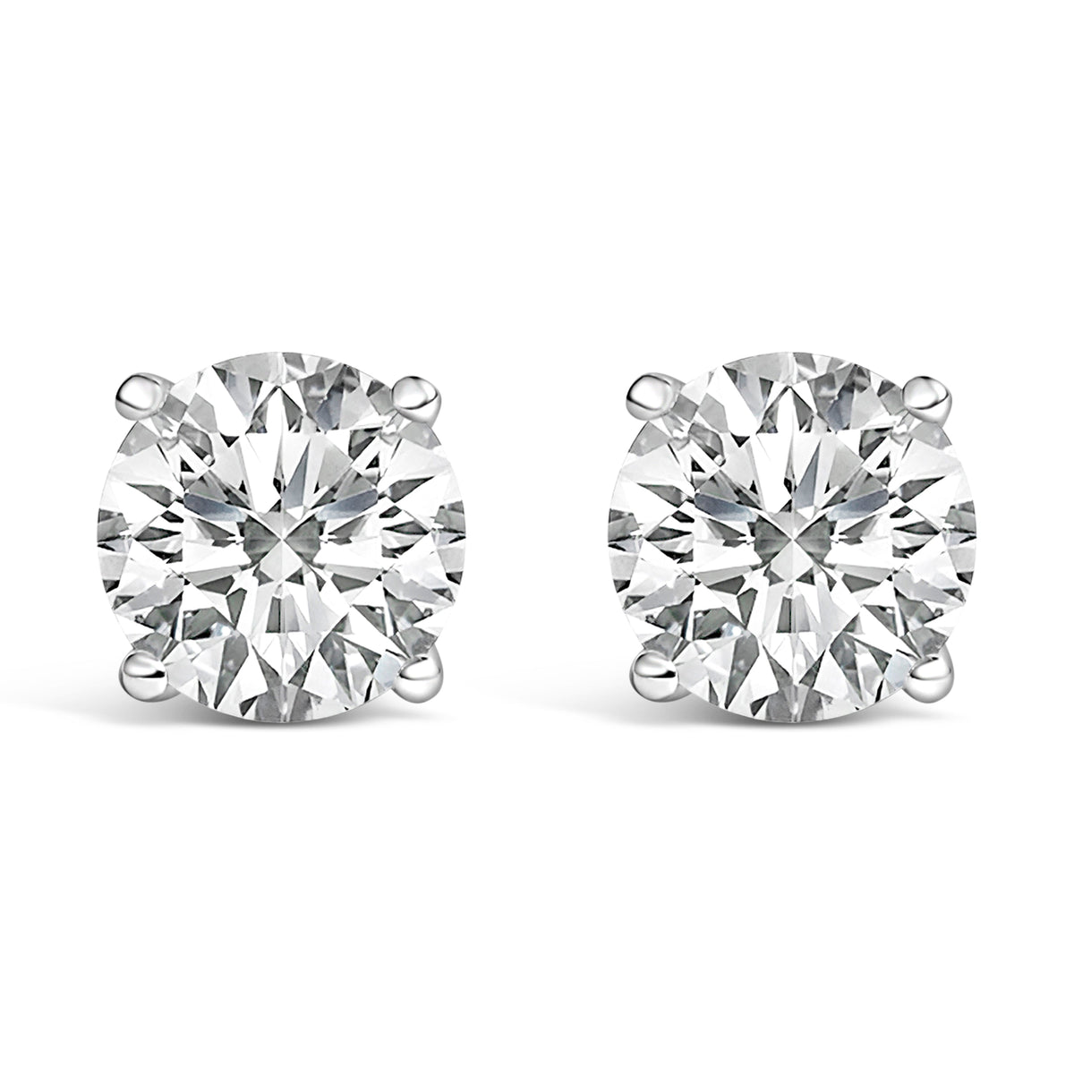 14K White Gold Lab Grown Diamond Solitaire Stud Earrings