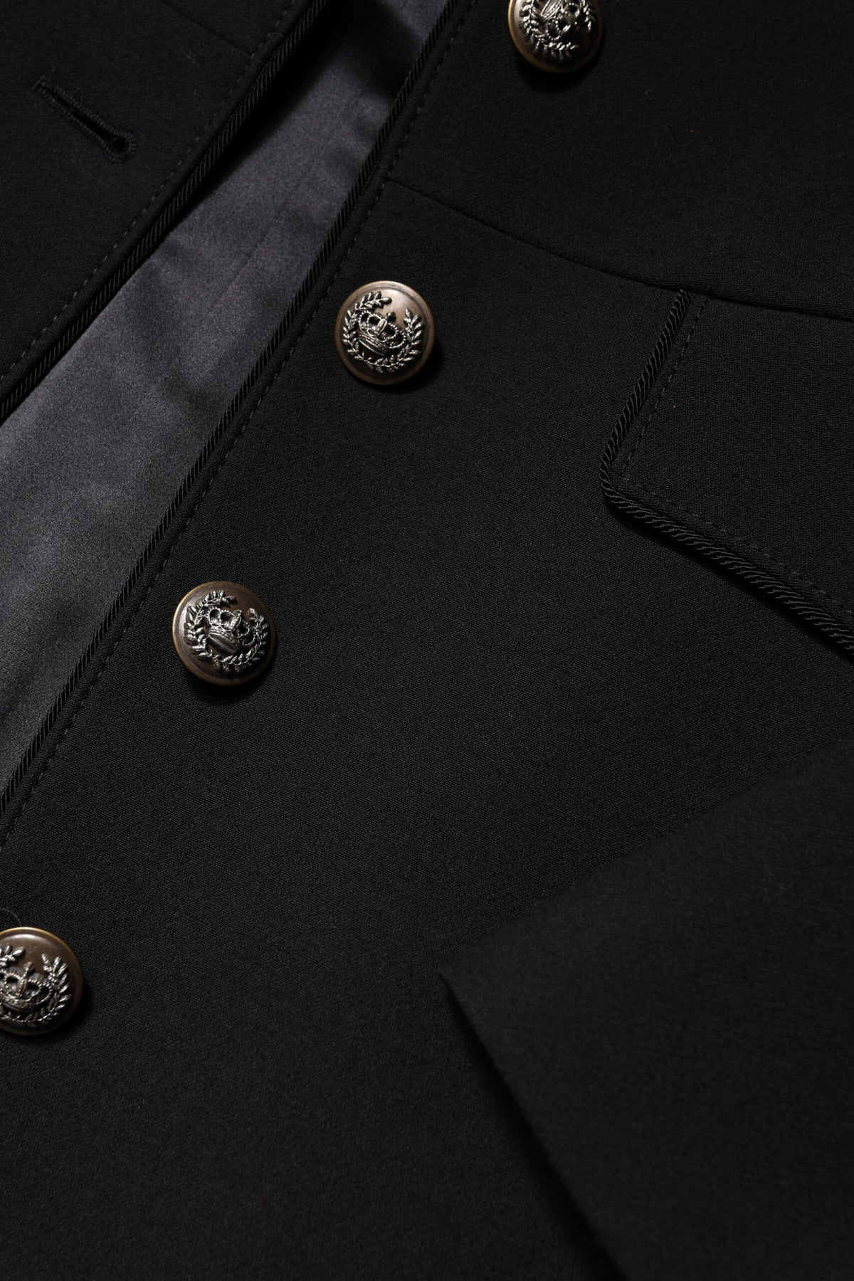 Dolce & Gabbana Black Wool Single Breasted Trench Coat Jacket II