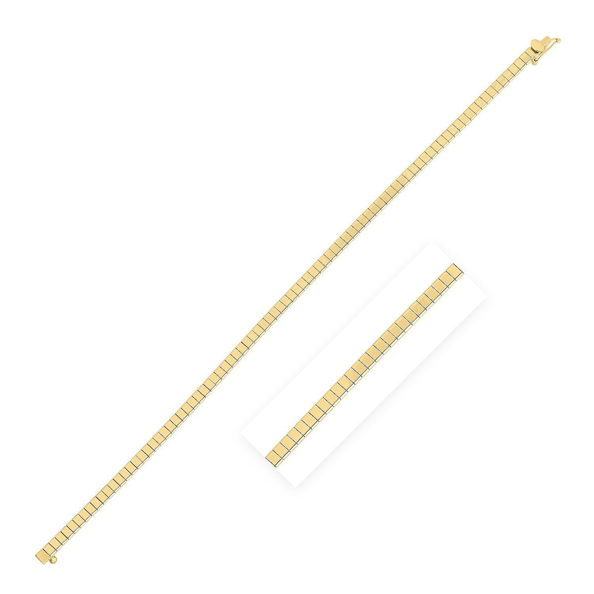 14K Yellow Gold Brick Omega Bracelet