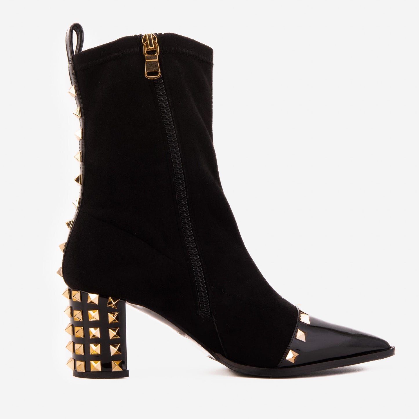 The Amethyst Studded Black Suede Leather Women’s Boot