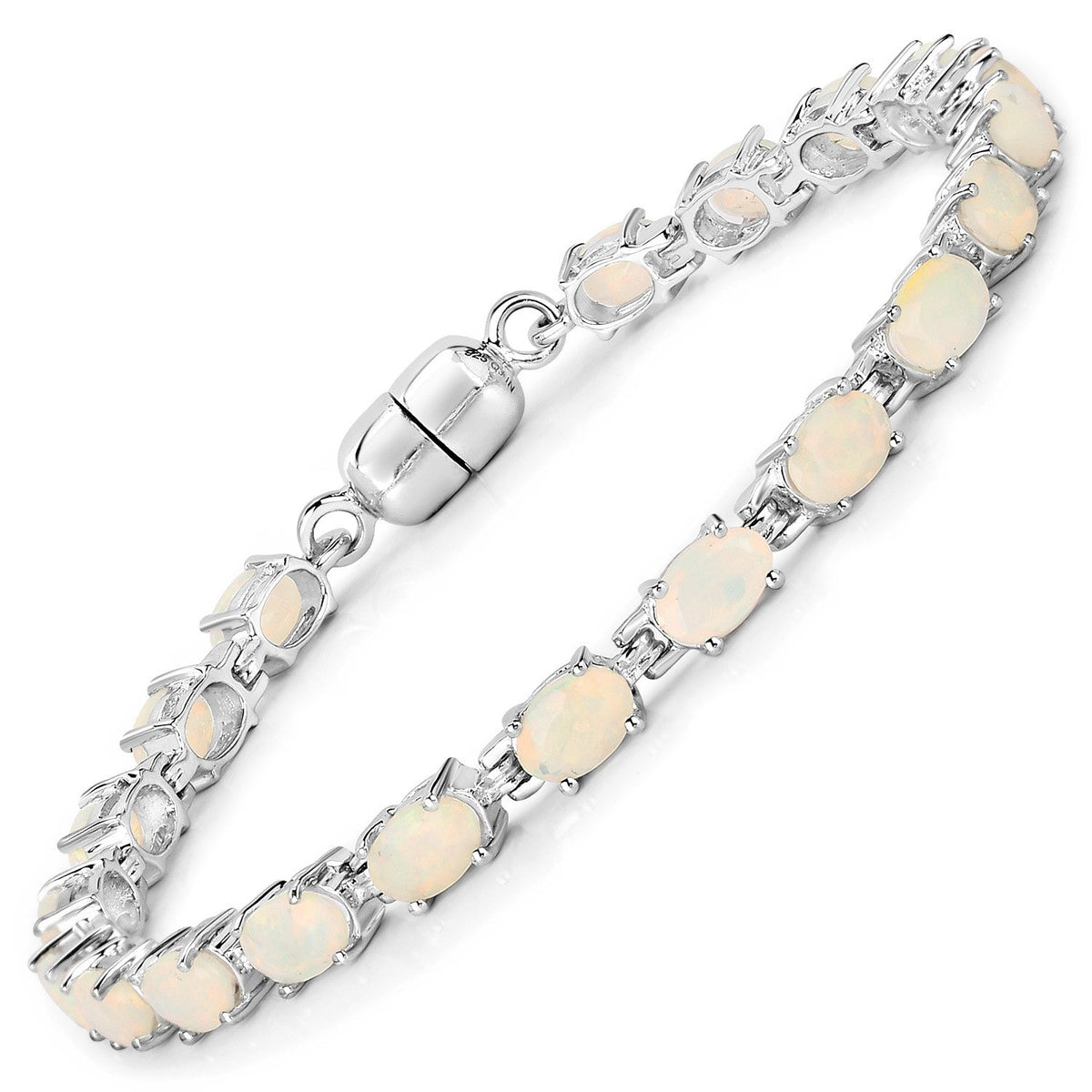 Sterling Silver Ethiopian Opal Tennis Bracelet