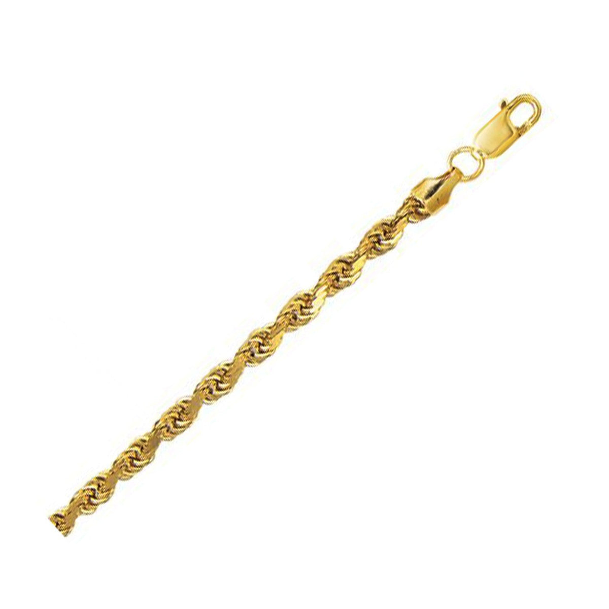 10K Yellow Gold Diamond Cut Rope Chain Necklace