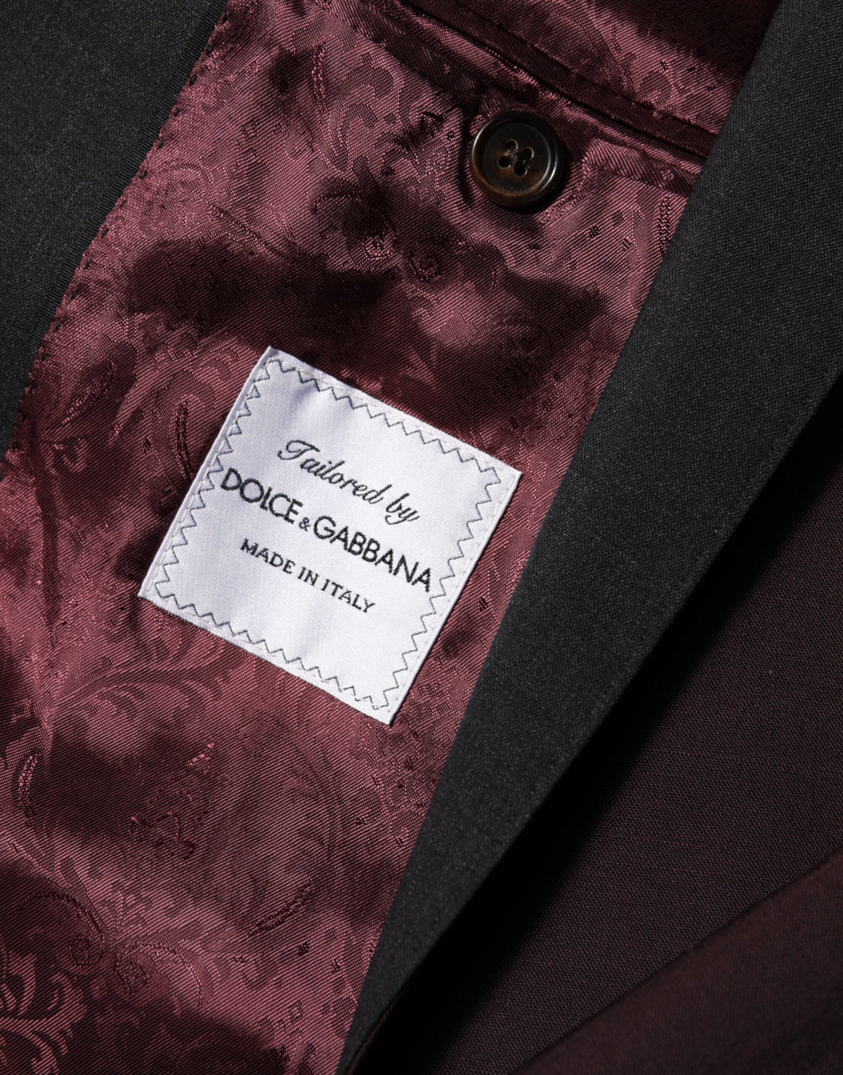 Dolce & Gabbana Maroon Wool Two-Button Blazer