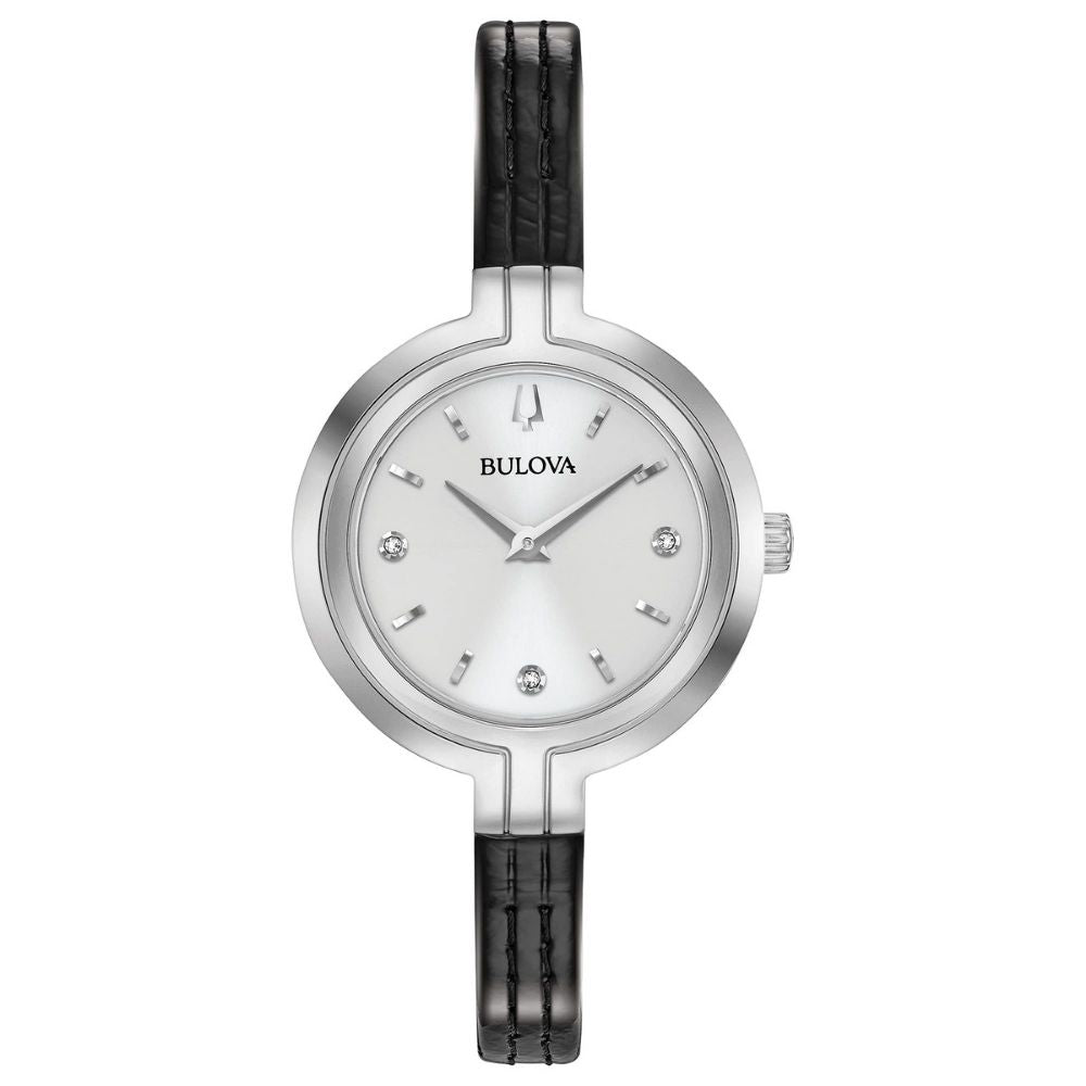 Bulova Rhapsody White Dial Leather Watch