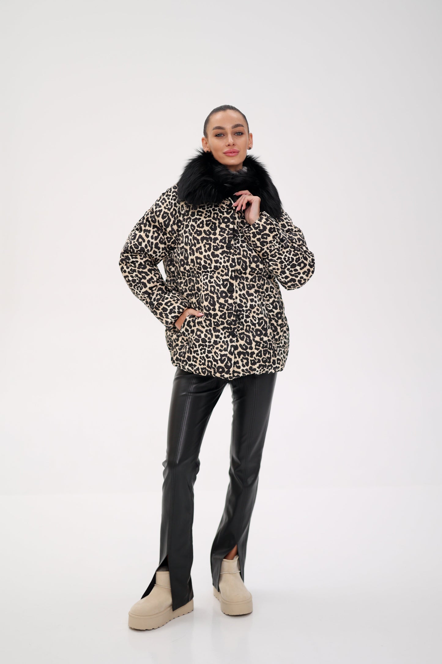 Polar Fox Leopard Luxe Down Parka