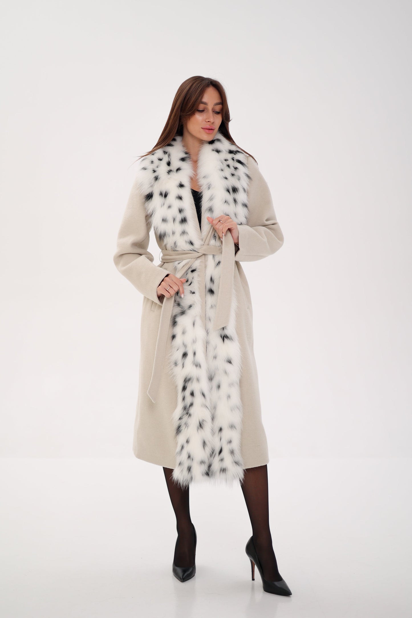 Arctic Fox Virgin Wool Wrap Coat