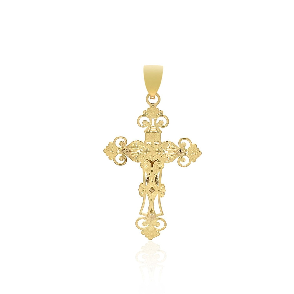 14K Two-Tone Gold Cross Pendant
