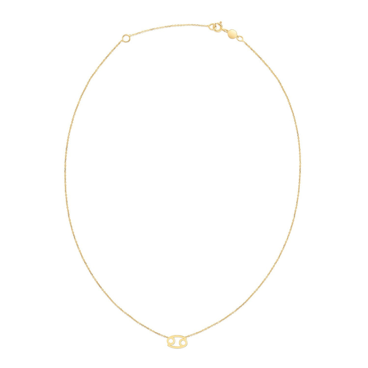 14K Yellow Gold Cancer Zodiac Necklace