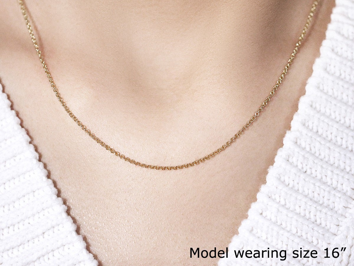 14K Yellow Gold Round Cable Link Chain