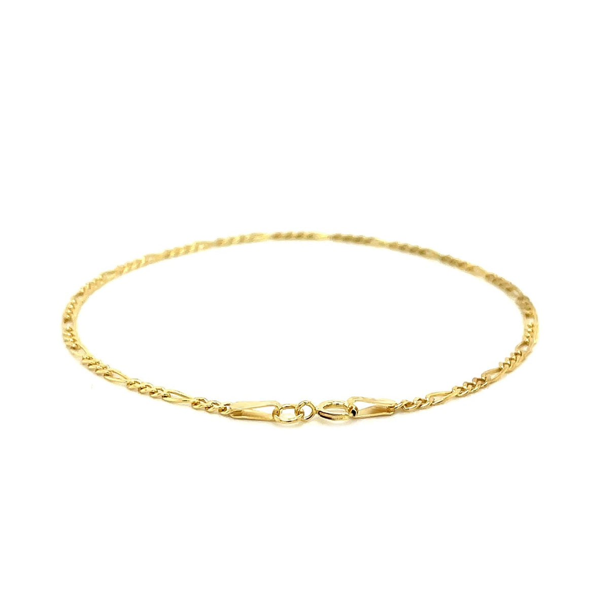 14K Yellow Gold Figaro Anklet