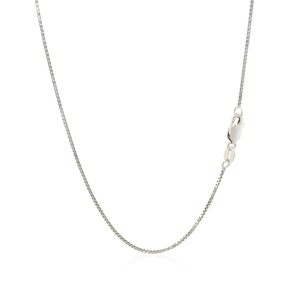 10K White Gold Box Chain Necklace