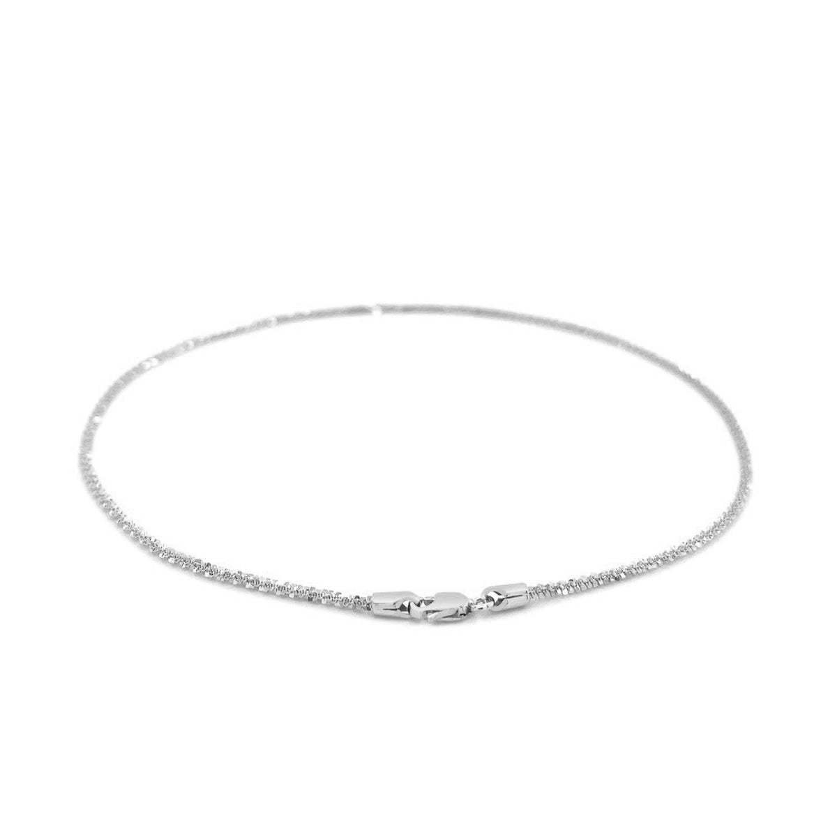 14K White Gold Sparkle Anklet