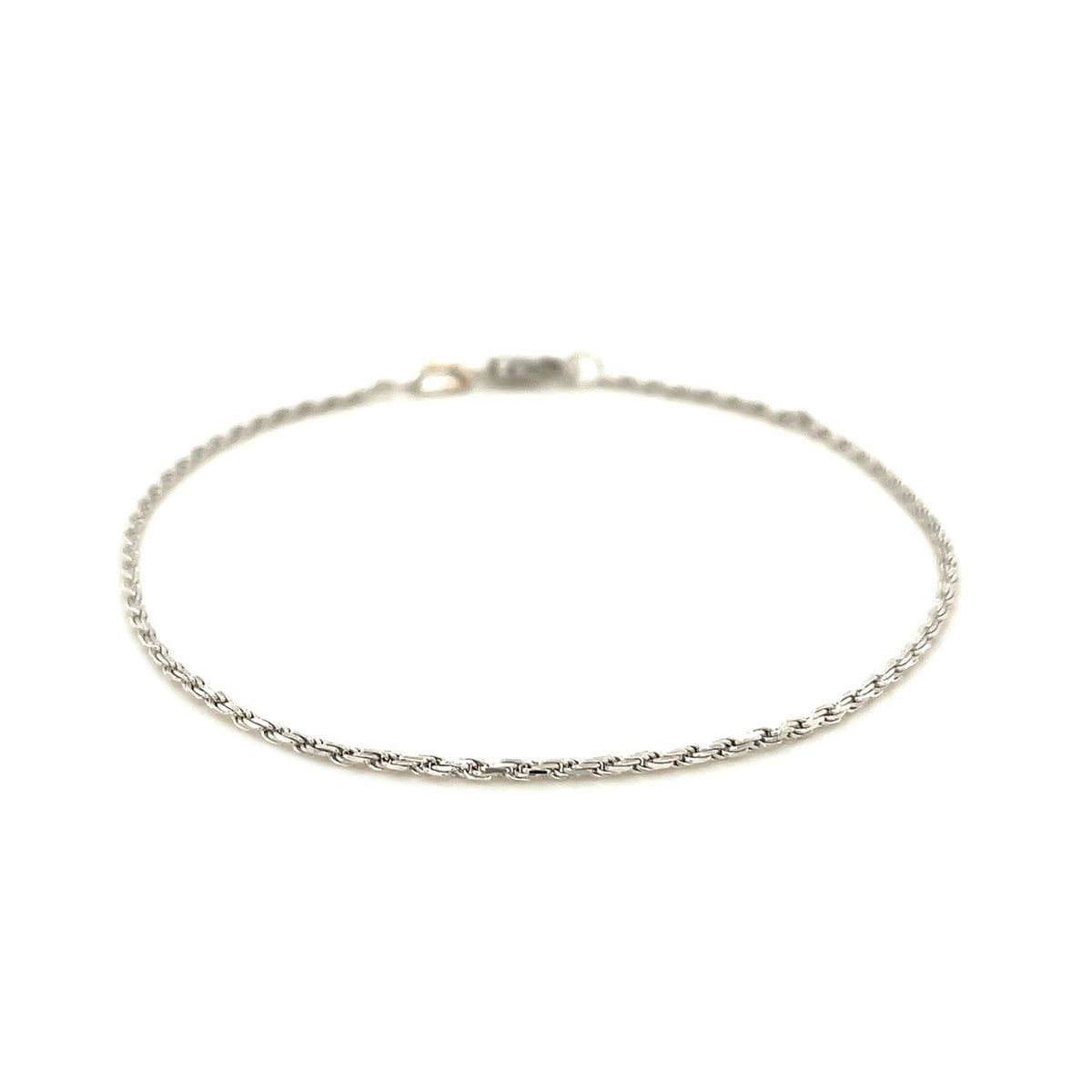 14K White Gold Diamond Cut Rope Bracelet