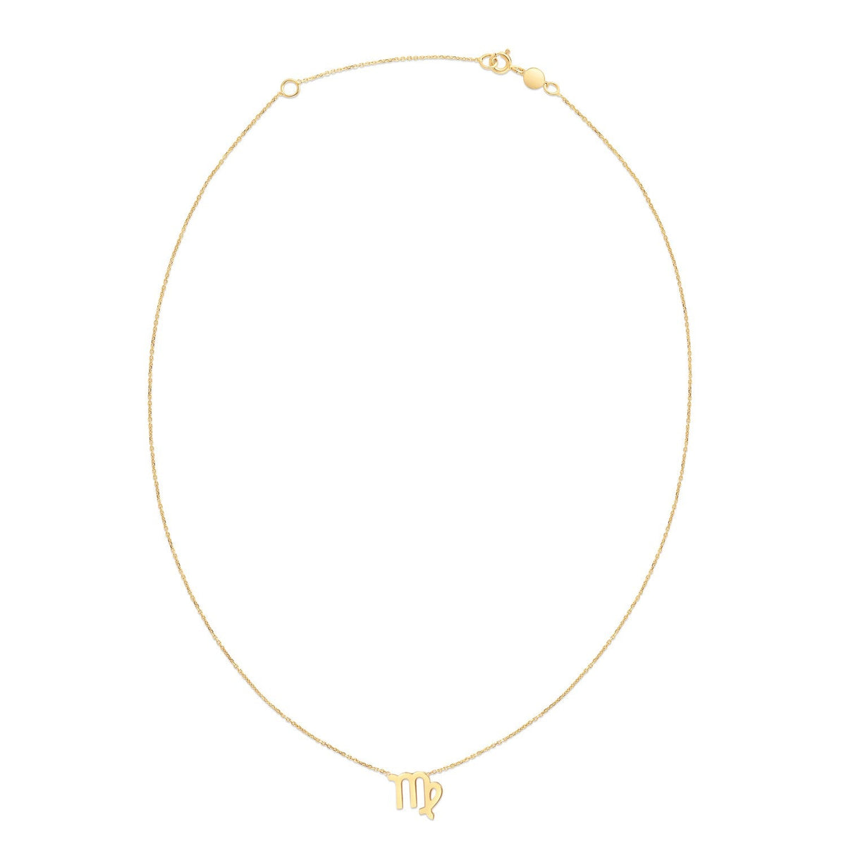 14K Yellow Gold Virgo Zodiac Necklace
