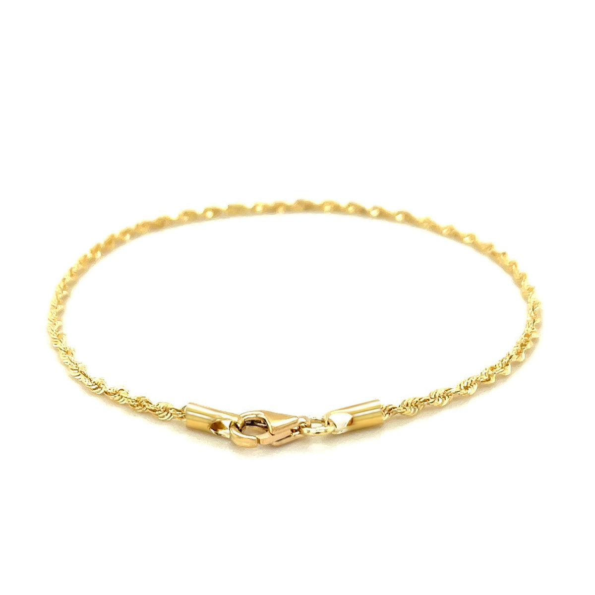 Yellow Gold Diamond Cut Rope Bracelet